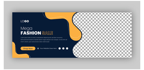 Fashion sale social media facebook cover design template	