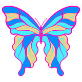 Fototapeta Motyle - Butterfly illustration cartoon cute
