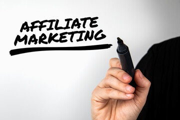 Wall Mural - Hand writing Affiliate Marketing with marker. Business concept