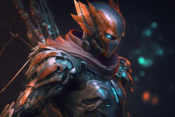 Poster - Dark epic gaming character concept, generative ai