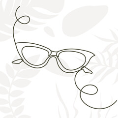 Sticker - sunglasses line drawing isolated vector