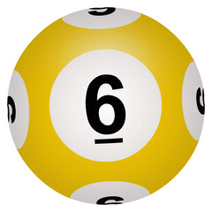 Boule de loto n° 6 en PNG