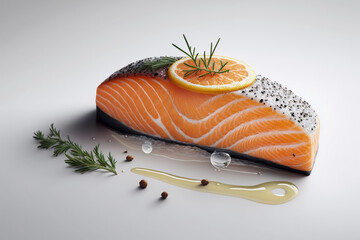 Wall Mural - Salmon Steak. Ai generative