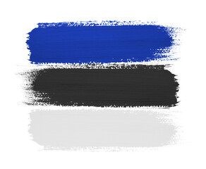 Wall Mural - brush painted flag of Estonia isolated on white background