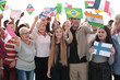 © ASDF - group of people with their national flags standing together