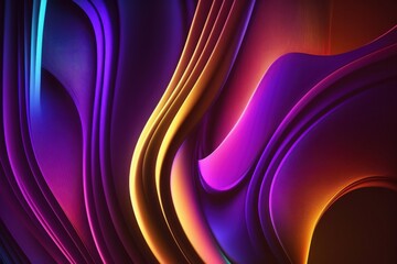 abstract 3d render iridescent neon holographic twisted wave in motion. vibrant colorful gradient des