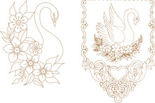 Swan And Floral Ornament