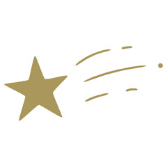 Wall Mural - gold star design element, shooting star, comet illustration.