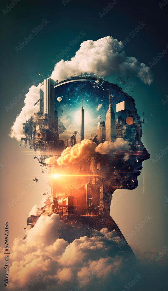 20 M Visualized The metaverse visualized by a futuristic scene with future technology ...