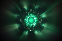 A Green Circular Object Is Shown In The Middle Of The Image, Generative AI