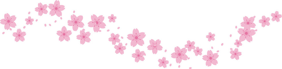 Wall Mural - Beautiful pink Sakura Cherry Blossom illustration.