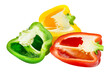 Paprika rot gelb grün und Hintergrund transparent PNG cut out
