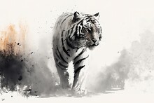 Tiger Art Background, Generative Ai
