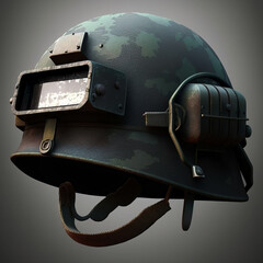 Wall Mural - Military helmet 3d model - 3docean item for sale. Generative AI.