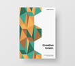 © pro - Colorful flyer vector design template. Fresh geometric shapes cover concept.