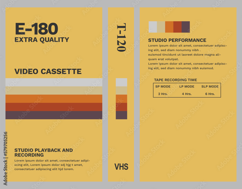 Yellow Vhs Shell yellow vhs cassette cover all sides full mockup design 80s 90s ...