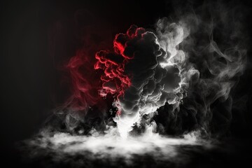 Wall Mural - stage opening background with light effects and smoke. generative ai stand platform