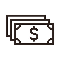 Sticker - Dollar banknotes, dollar bundle sign, dollar money cash icon