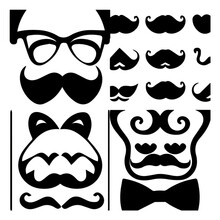 Moustaches Clipart Design Black And White