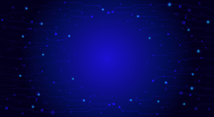Concept of quantum computer technology, internet, technological science background