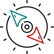 Compass line icon, vector illustration