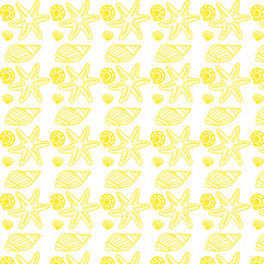 Wall Mural - Yellow shells pattern