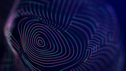 Wall Mural - Futuristic particle sphere with broken structure. Big data technology background. 3d rendering.