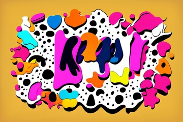 Naklejka na meble Colorful bone pop art style isolated on white background. vector illustration - generative ai