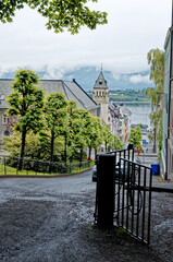 Wall Mural - Top view of Alesund City - Norway. Art nouveau architecture