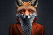 © ShadowHero - The Suave Fox in a Dapper Red Suit, A Creative Valentine's Day Stock Image of Animals in Red Suit. Generative AI