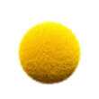 Yellow Ball Fur 3D element render, Typography fluffy style