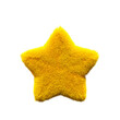 Yellow Star Fur 3D element render, Typography fluffy style