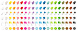 Fototapeta Sypialnia - 6 Verschiedene Pins Herzen Nadeln Fahnen Und Magnete 20 Bunte Farben Set