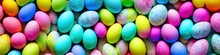 Colorful Easter Eggs Painted In Pastels For The Spring Holiday