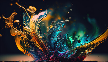 Wall Mural - Abstract colourful paint explosion. Generative AI, this image is not based on any original image.	
