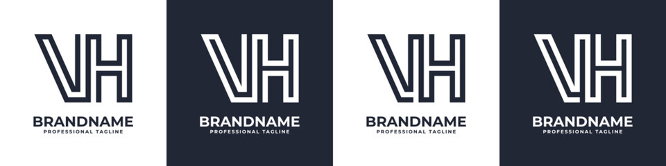 Simple VH Monogram Logo, suitable for any business with VH or HV initial.