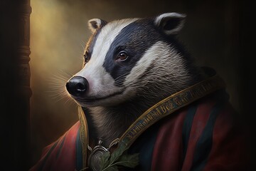 Wall Mural - the astonishing adaptability of the benevolent badger generative ai