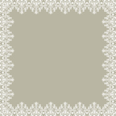 Wall Mural - classic vector vintage square frame with arabesques and orient elements. abstract golden and white o