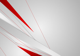 Wall Mural - High contrast red and grey abstract corporate background. Vector graphic design