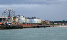 A View Of The Seafront From Across The Sea At Bridlington In The East Riding Of Yorkshire, England, UK. 