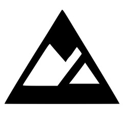 Poster - black and white of mountain icon shape