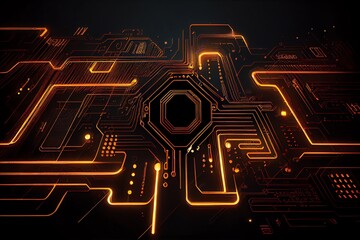 Wall Mural - abstract circuit line background. futuristic cyberspace concept. generative ai
