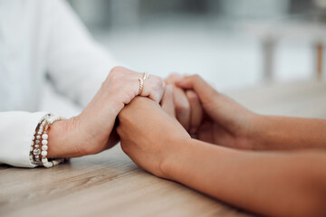 Learn to depend on other people. Cropped shot of an unrecognisable psychologist sitting and comforting her patient during a consultation.