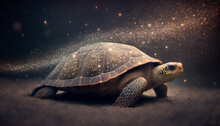 Extinction Concept Of Turtle Fading Away In The Stars
