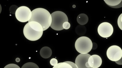 Wall Mural - Loop star bubbles particles floating black abstract background.