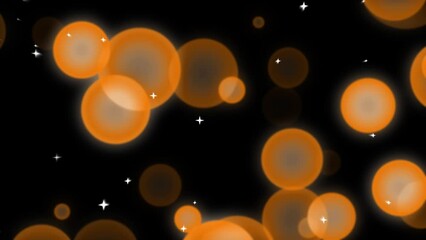 Wall Mural - Loop star bubbles particles floating black abstract background.