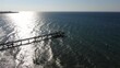 Seebrücke von Rerik Rundumflug Luftaufnahme von oben Holzbrücke im Meer