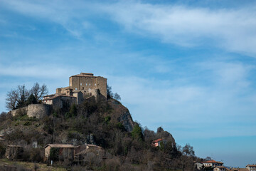 Wall Mural - park of canossa and rossena hill of reggio emilia with castles and historical centers built by matilde di canossa