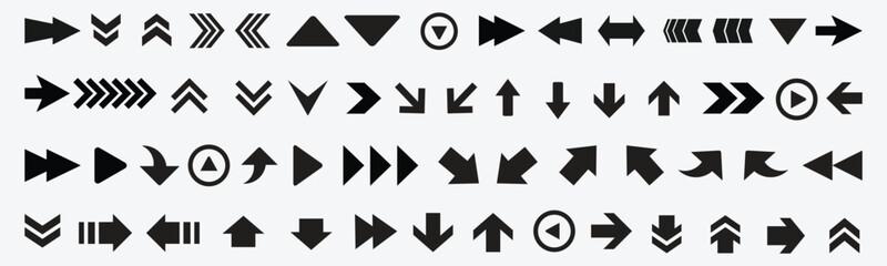 set of black vector arrows. arrows vector collection. arrow icons. arrow. cursor. collection of diff
