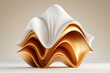 © ADDICTIVE STOCK - White and gold 3D abstract shape. Generative AI